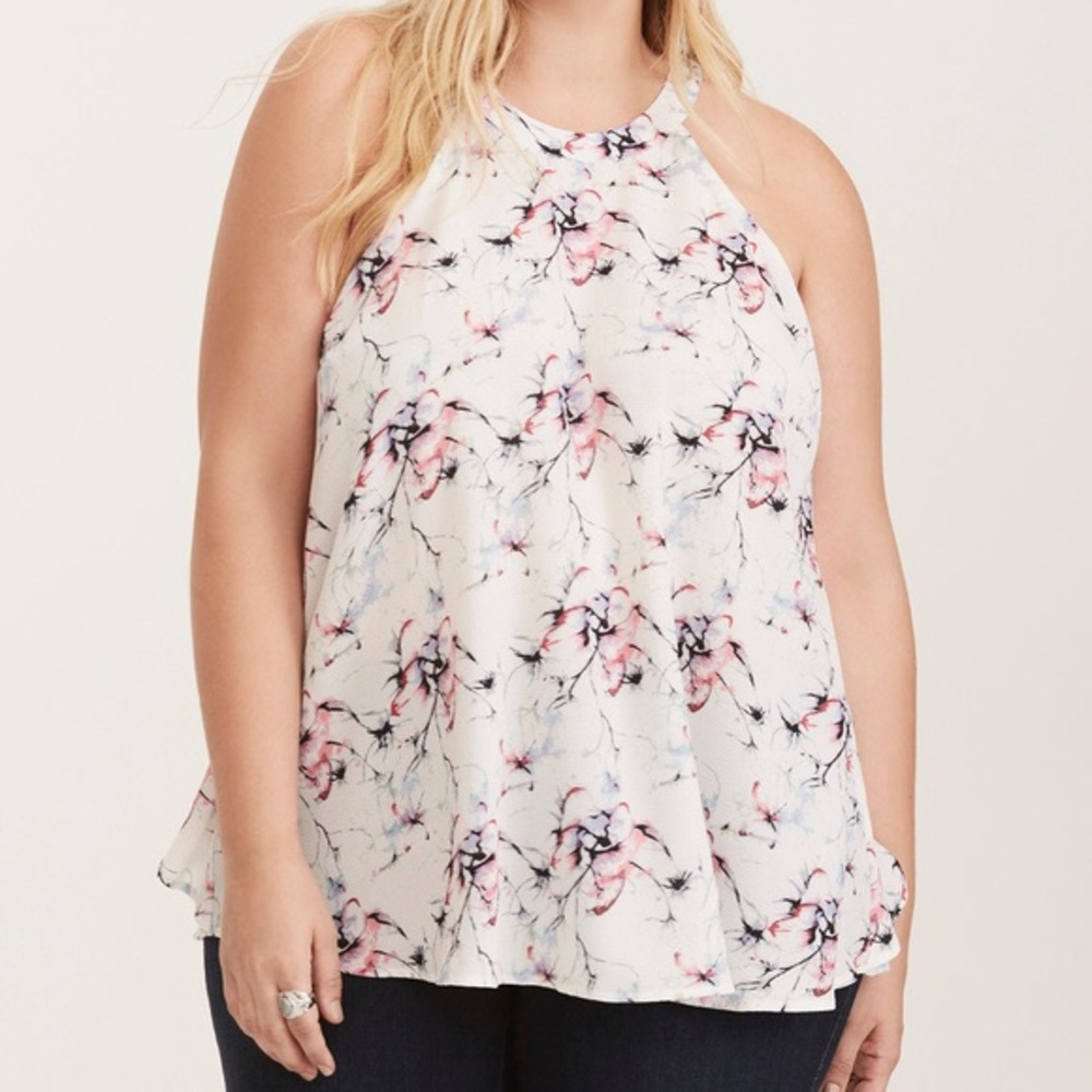 NWOT - Torrid Floral Mock Neck Top